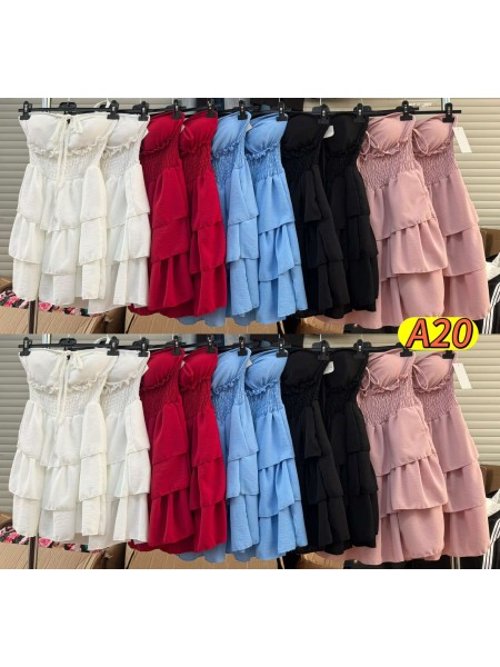 Sukienki damskie wloskie, size uni, paczka 6szt,mix kolor