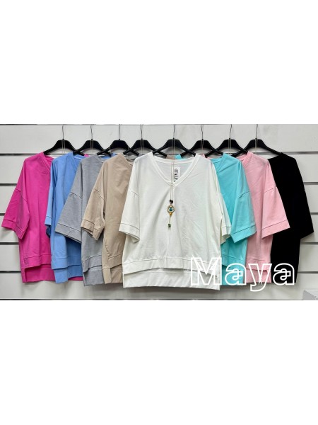 Bluzki damskie wloskie, size uni, paczka 6szt,mix kolor