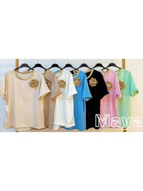 Bluzki damskie wloskie, size uni, paczka 6szt,mix kolor