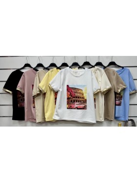 Bluzki damskie wloskie, size uni, paczka 6szt,mix kolor
