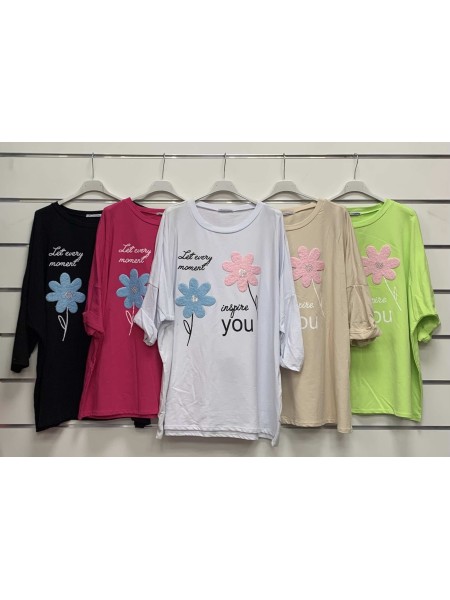 Bluzki damskie wloskie, size uni, paczka 6szt,mix kolor