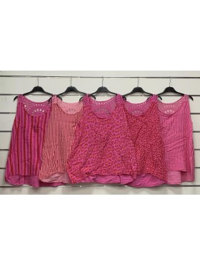 Bluzki damskie wloskie, size uni, paczka 6szt,mix kolor
