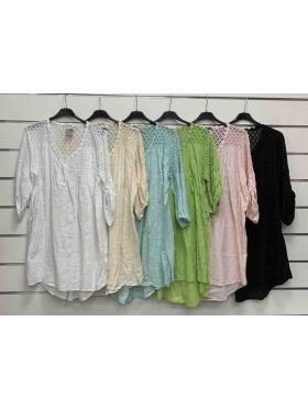 Bluzki damskie wloskie, size uni, paczka 6szt,mix kolor