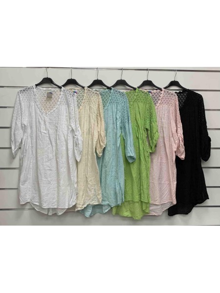 Bluzki damskie wloskie, size uni, paczka 6szt,mix kolor