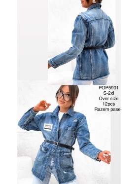Kurtki Jeansowe damskie  ,size S-2XL,paczka 12szt ,