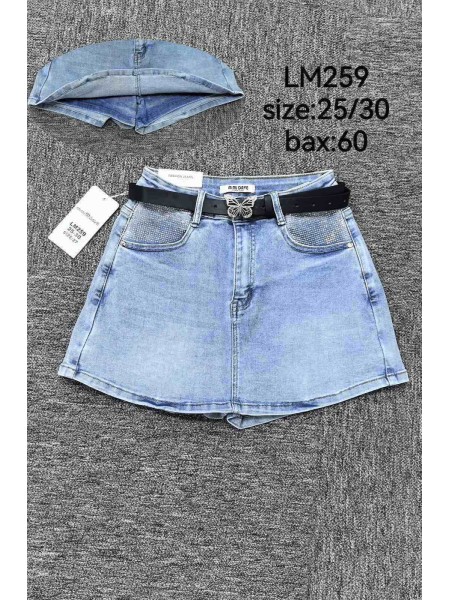 Spódnica krótka jeansowa damska ,size 25-30,paczka 12szt ,