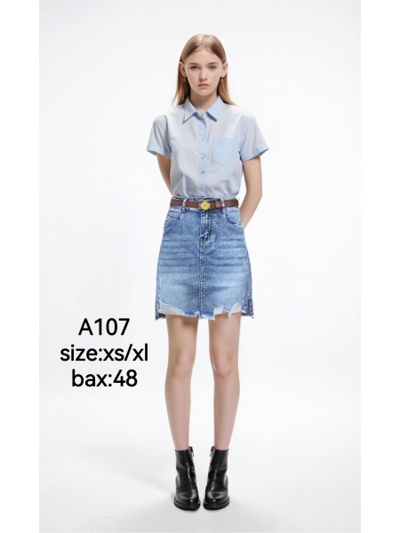 Spódnica krótka jeansowa damska ,size xs-xl,paczka 12szt ,