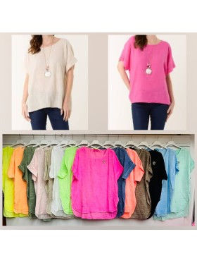 Bluzki damskie wloskie, size uni, paczka 6szt,mix kolor