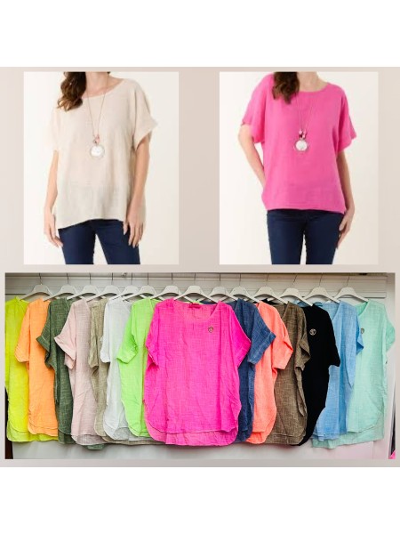 Bluzki damskie wloskie, size uni, paczka 6szt,mix kolor