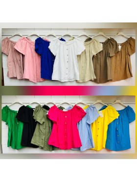 Bluzki damskie wloskie, size uni, paczka 6szt,mix kolor
