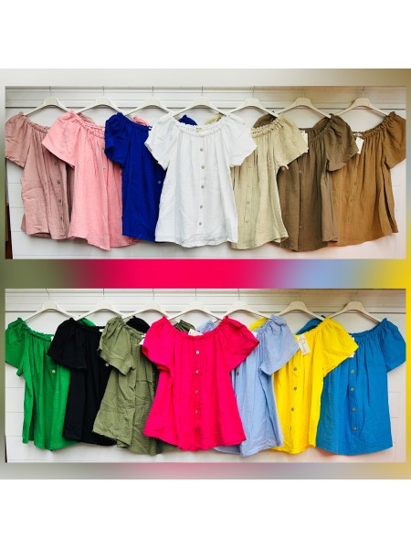Bluzki damskie wloskie, size uni, paczka 6szt,mix kolor
