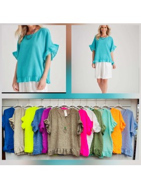Bluzki damskie wloskie, size uni, paczka 6szt,mix kolor