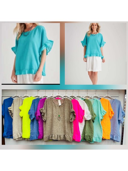 Bluzki damskie wloskie, size uni, paczka 6szt,mix kolor