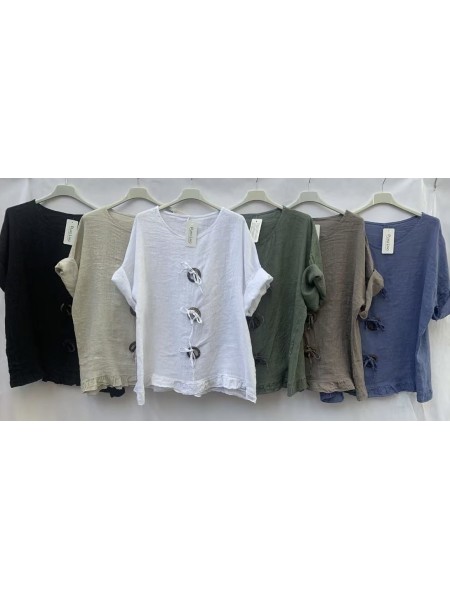 Bluzki damskie wloskie, size uni, paczka 6szt,mix kolor