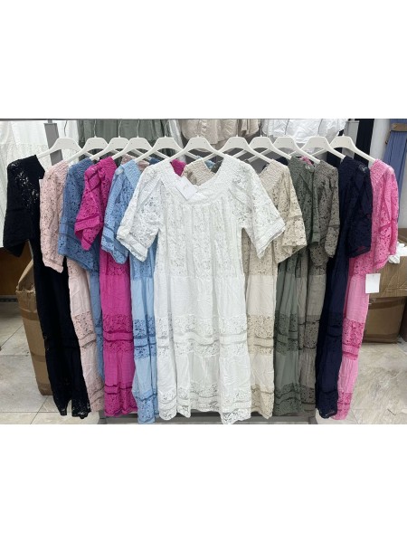 Sukienki damskie wloskie, size uni, paczka 6szt,mix kolor