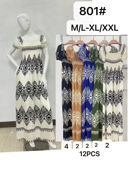 Sukienki damskie, size m-2xl, paczka 12szt,mix kolor