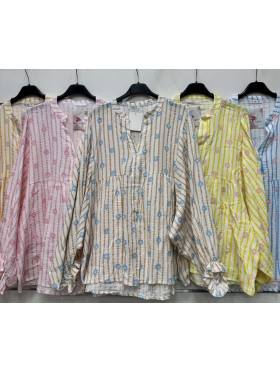 Bluzki damskie wloskie, size uni, paczka 6szt,mix kolor