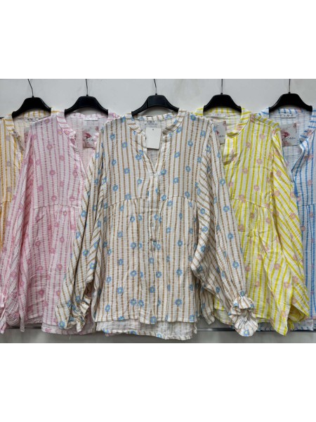 Bluzki damskie wloskie, size uni, paczka 6szt,mix kolor