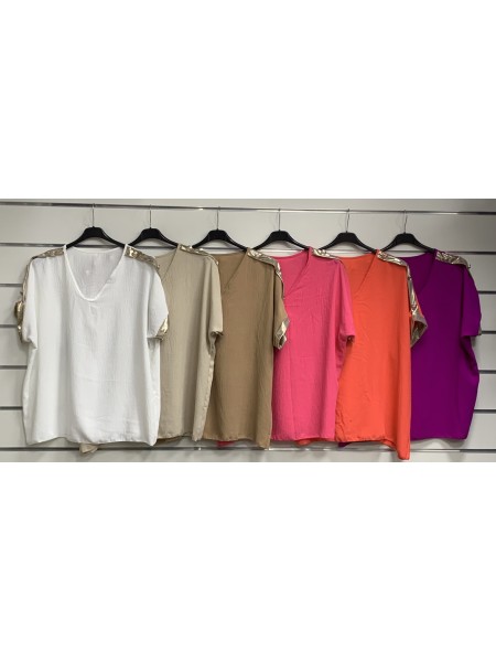 Bluzki damskie wloskie, size uni, paczka 6szt,mix kolor