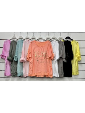 Bluzki damskie wloskie, size uni, paczka 6szt,mix kolor