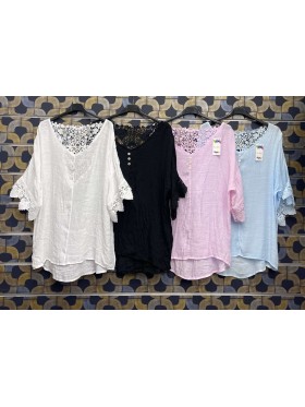 Bluzki damskie wloskie, size uni, paczka 6szt,mix kolor