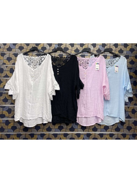 Bluzki damskie wloskie, size uni, paczka 6szt,mix kolor