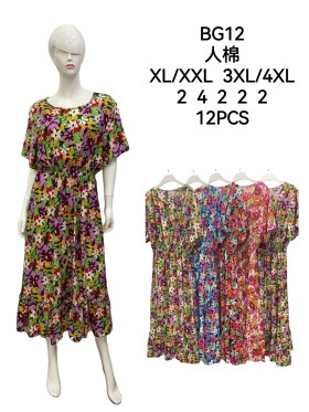 Sukienki damskie , size xl-4xl, paczka 12szt,mix kolor