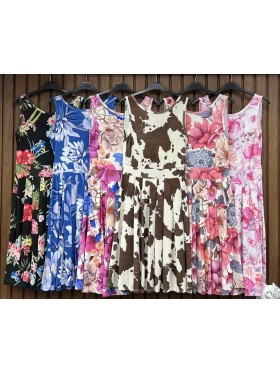 Sukienki damskie wloskie, size uni, paczka 6szt,mix kolor