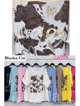 Bluzki damskie wloskie, size uni, paczka 6szt,mix kolor