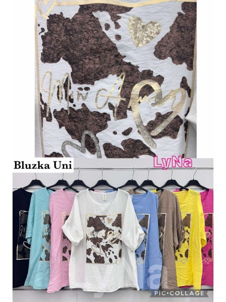 Bluzki damskie wloskie, size uni, paczka 6szt,mix kolor