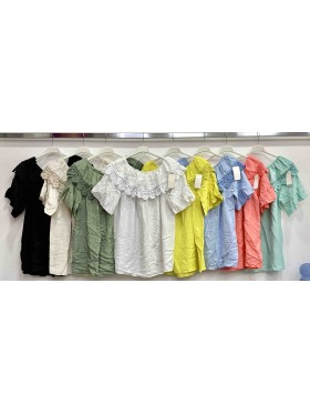 Bluzki damskie wloskie, size uni , paczka 6szt,mix kolor
