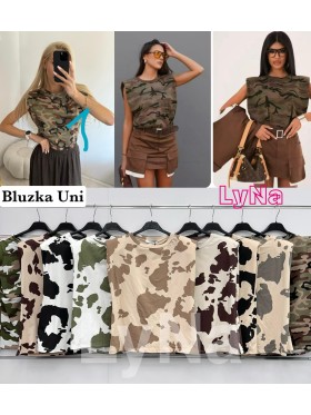 Bluzki damskie wloskie, size uni, paczka 6szt,mix kolor