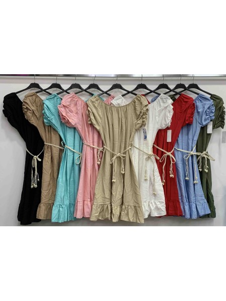 Sukienki damskie wloskie, size uni , paczka 6szt,mix kolor
