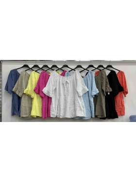 Bluzki damskie wloskie, size uni , paczka 6szt,mix kolor