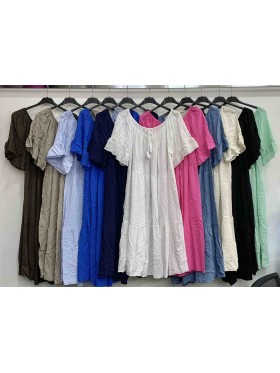 Sukienki damskie wloskie, size uni , paczka 6szt,mix kolor