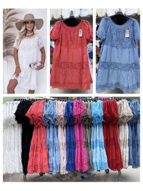 Sukienki damskie wloskie, size uni , paczka 6szt,mix kolor