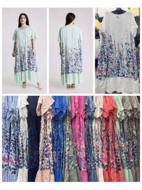Sukienki damskie wloskie, size uni , paczka 6szt,mix kolor