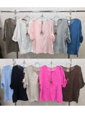 Bluzki damskie wloskie, size uni , paczka 6szt,mix kolor