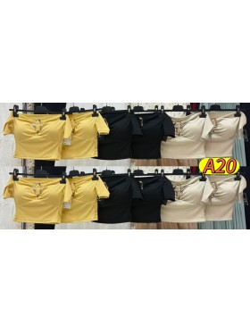 Bluzki damskie wloskie, size uni, paczka 6szt,mix kolor