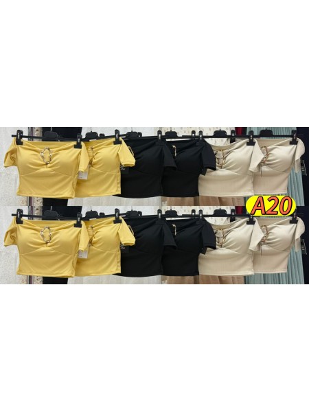 Bluzki damskie wloskie, size uni, paczka 6szt,mix kolor
