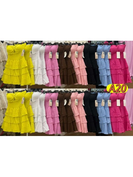 Sukienki damskie wloskie, size uni, paczka 6szt,mix kolor