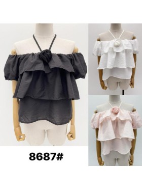 Bluzki damskie wloskie, size uni, paczka 6szt,mix kolor