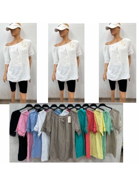 Bluzki damskie, size UNI, paczka 6szt,mix kolor
