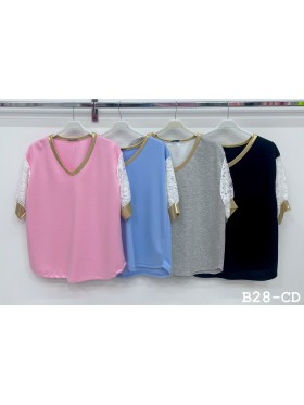 Bluzki damskie Włoskie , Size uni,paczka 6szt,mix kolor
