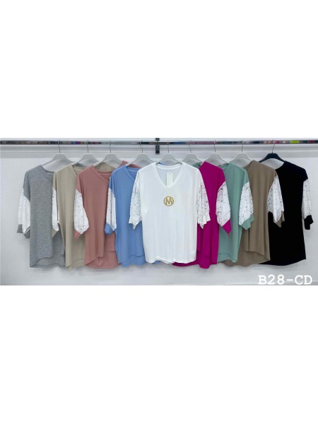 Bluzki damskie Włoskie , Size uni,paczka 6szt,mix kolor