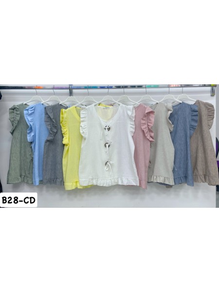 Bluzki damskie Włoskie , Size uni,paczka 6szt,mix kolor