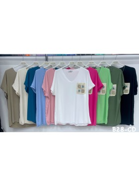 Bluzki damskie Włoskie , Size uni,paczka 6szt,mix kolor