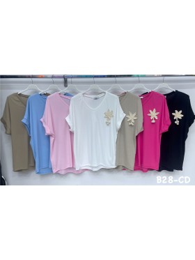 Bluzki damskie Włoskie , Size uni,paczka 6szt,mix kolor