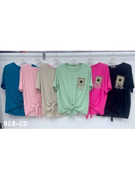 Bluzki damskie Włoskie , Size uni,paczka 6szt,mix kolor