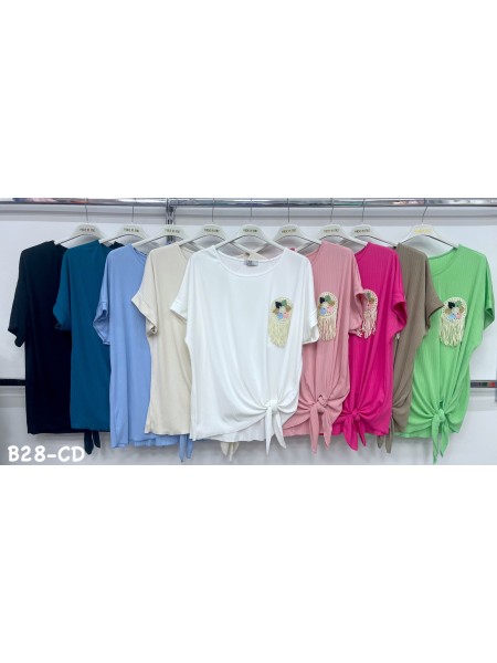 Bluzki damskie Włoskie , Size uni,paczka 6szt,mix kolor